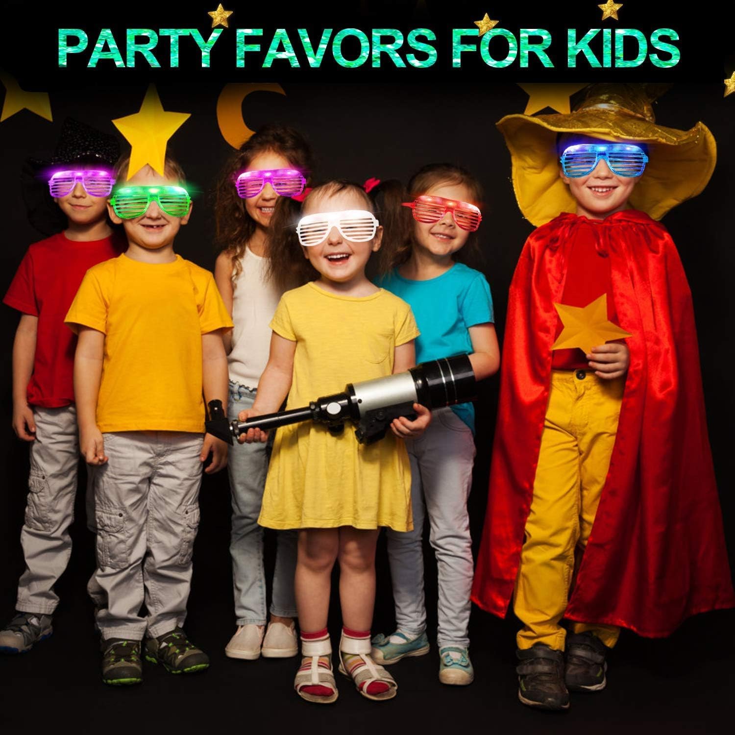 TURNMEON 20 Pack LED Glasses Party Favors, 6 Colors Light Up Glasses Glow In The Dark Party Supplies Shutter Shades Glow Sticks Glasses Neon Party Birthday Wedding Concerts Pool Patriotic - Image 6